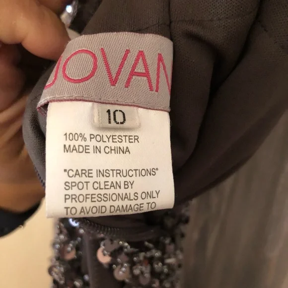 Jovani Black and Silver Embellished Prom Dress - Picture 3 of 9